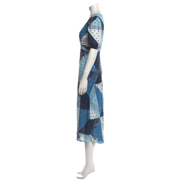 NWT Staud Mini Dress Blue Paisley Print - Picture 3 of 3